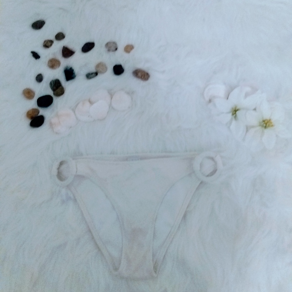 Cute white bikini bottom with gold speckles